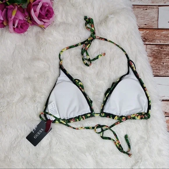 Guess Triangle Ruffle Floral Bikini Top - Picture 3 of 3